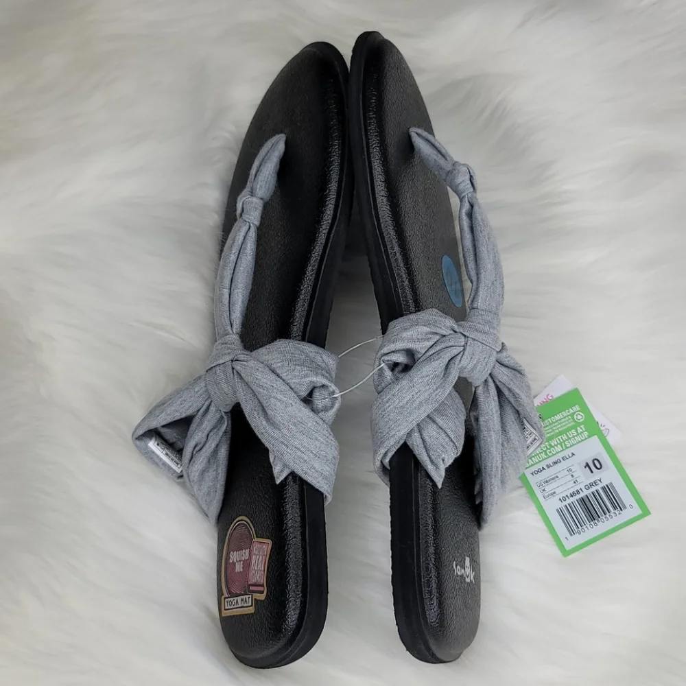 Sanuk Yoga Sling Ella Sandals Gray & Black